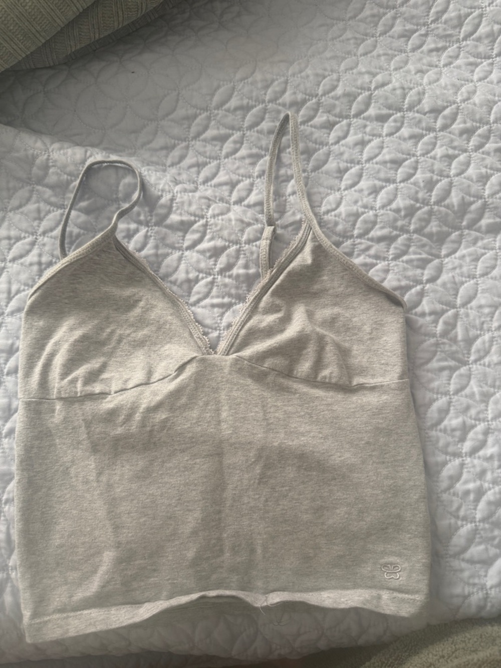 Aritzia Light Beige/Cream Cropped Camisole Tank